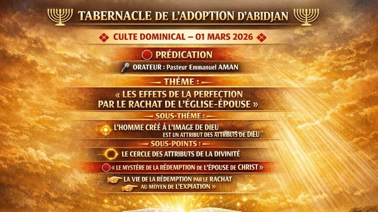 TAA/CULTE DOMINICAL DU 1er Mars 2026