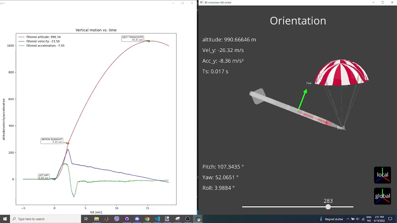 Simulation of rocket v1 - YouTube