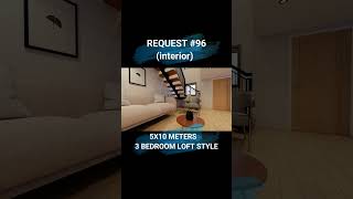 50sq.m. w/ 3 Bedroom Loft Style Request #96 INTERIOR VIEW #simplehome #smallhousedesign