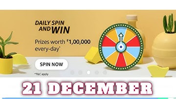Amazon Funzone Daily Spin and Win Answers Today|21 December| Daily Quiz Time