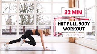 22 MINUTES FULL BODY WORKOUT HIIT | no equipment | Caro Daur #DAURPOWER