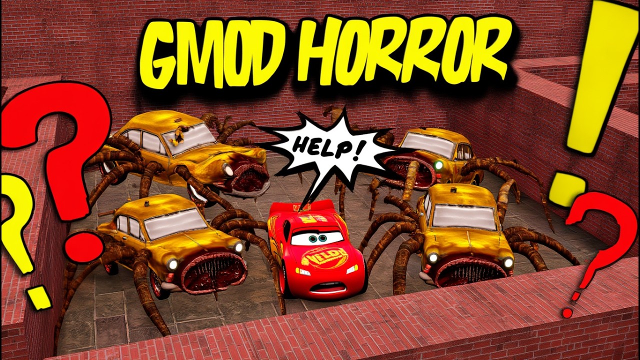 “Lightning McQueen Trapped by Car eater Monsters! 😱 | GMod Horror Survival”
