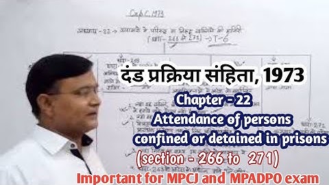attendance of persons confined or detained in prisons / crpc chapter 22 / section 266 to 271 crpc
