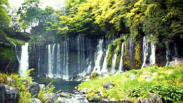 4k UHD Fukushima Waterfalls. Relaxing White Noise of Waterfall, Nature Sounds, Sleep, Study, Yoga.