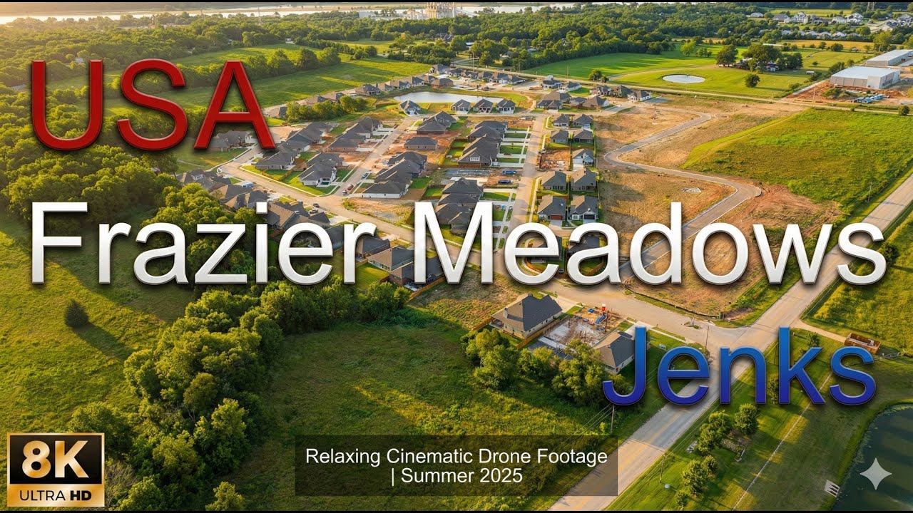 🇺🇸 Сообщество Frazier Meadows 🏡 – Дженкс, Оклахома 🌳 | США 🇺🇸 | 8K Drone Cinematic 🚁 | 2025 🌞