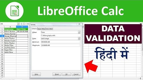 Data Validation in Libreoffice Calc || Libreoffice calc tutorial