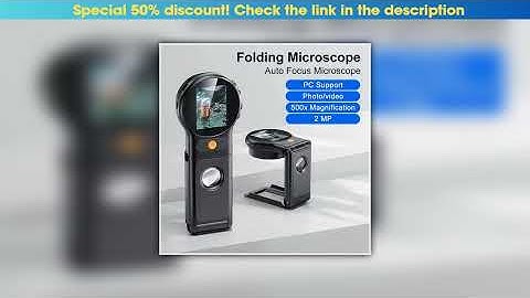 Slide Autofocus 500X Digital Microscope with 8leds 2MP Coin Video Microscopes Foldable Magnifying G