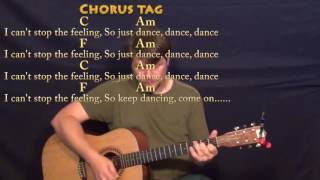 CAN'T STOP THE FEELING! (Justin Timberlake) 8th Strum Guitar Lesson Chord Chart with Lyrics