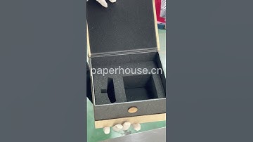 High-end perfume packaging clam shell paper box with a button