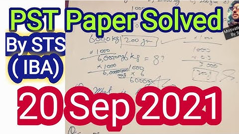 PST Test Paper 20sep2021p2 | Maths Fully Solved with explained | STS Test | Maths MCQs Solved | Test