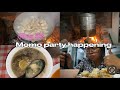 Jadomaa momo party in itahari  firewood momo vlog33