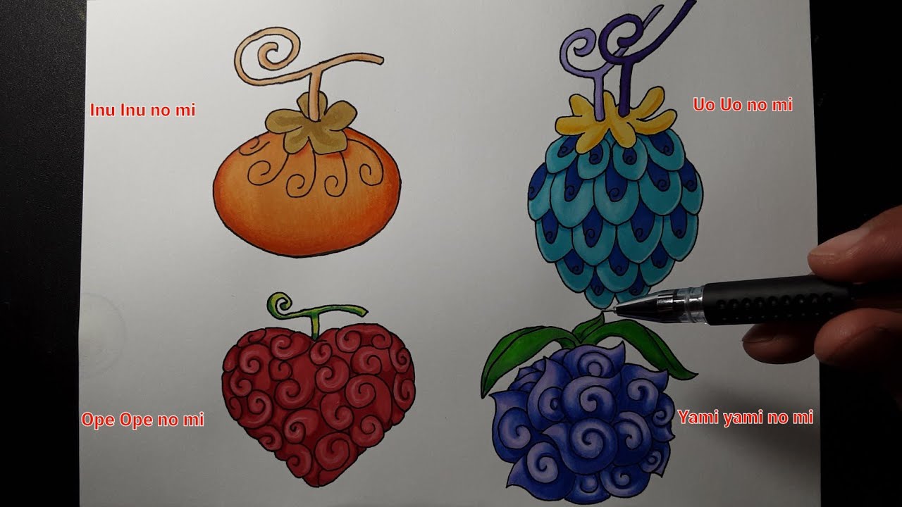 How to draw devil fruit Uo Uo - Yami Yami - Ope Ope - Inu Inu no mi - One  Piece 