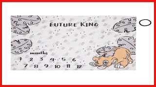 Disney Lion King Simba, Grey, White & Tan Super Soft Milestone Baby Blanket, Grey, White, Charcoal, screenshot 4