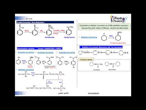 Video Amine part 2 (preparation and reactions) Diazonium... - youtube