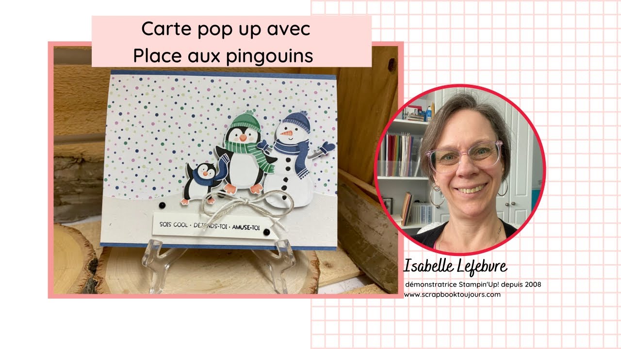Carte De Voeux Pop Up Rose Présentant Des Petits Pingouins
