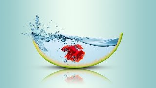 Photo Manipulation Photoshop Tutorial: Goldfish in Watermelon