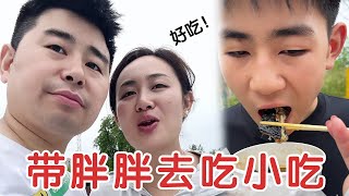 带胖胖去小吃街吃小吃，没想到他竟然啥都不吃，娃儿真是长大了不了解了！【杨翠花v】