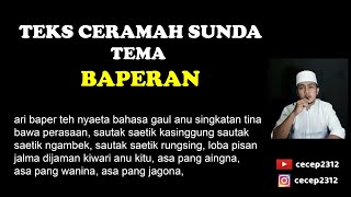 TEKS CERAMAH BAHASA SUNDA TEMA BAPERAN