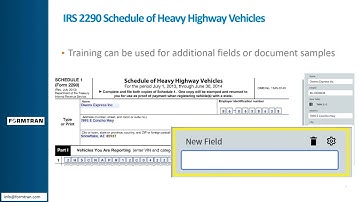 Formtran Vantage Document Skill IRS 2290 Schedule of Heavy Highway Vehicles