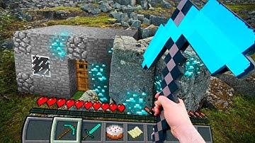 Minecraft in Real Life POV Diamond House in Realistic Texture Pack