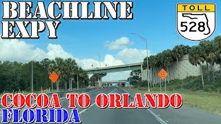 FL 528 West - Beachline Expressway - Cocoa to Orlando - Florida - 4K Highway Drive