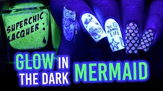 Superchic Firefly &amp; GLOW in the DARK Mermaid Nails Tutorial!