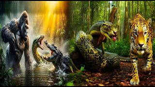 King of the Amazon Jungle! Anaconda vs Black Caiman (Documentary 4K) | Animal King