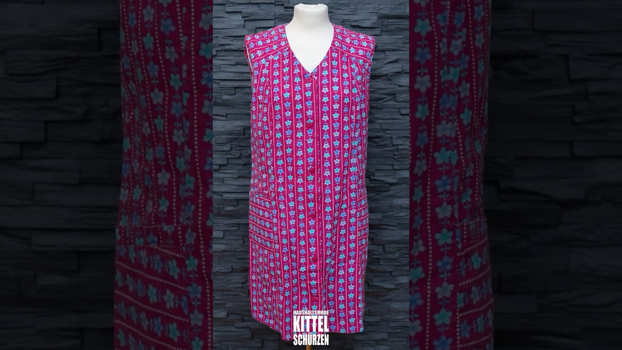 Kittel Nr. 235 - C&A Mischgewebekittel mit Blümchenmuster I Pink gemustert I Gr. 40 