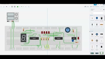 paso a paso montaje de el decodificador bcd a 7 segmentos de tinkercad