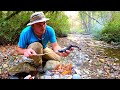 Fishing for food roasted fish  farmed veggies catch  cook