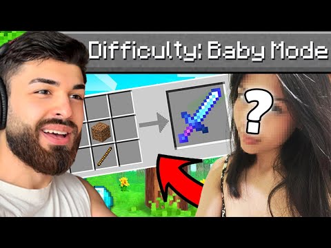 Minecraft მაგრამ შეყვარებული ხურავს თამაშს Baby Mode-ში! Minecraft, But My Girlfriend Beats The Game
