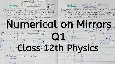 Numerical on Mirrors, Q 1, Chapter 9, Ray Optics And Optical Instruments, Class 12 Physics
