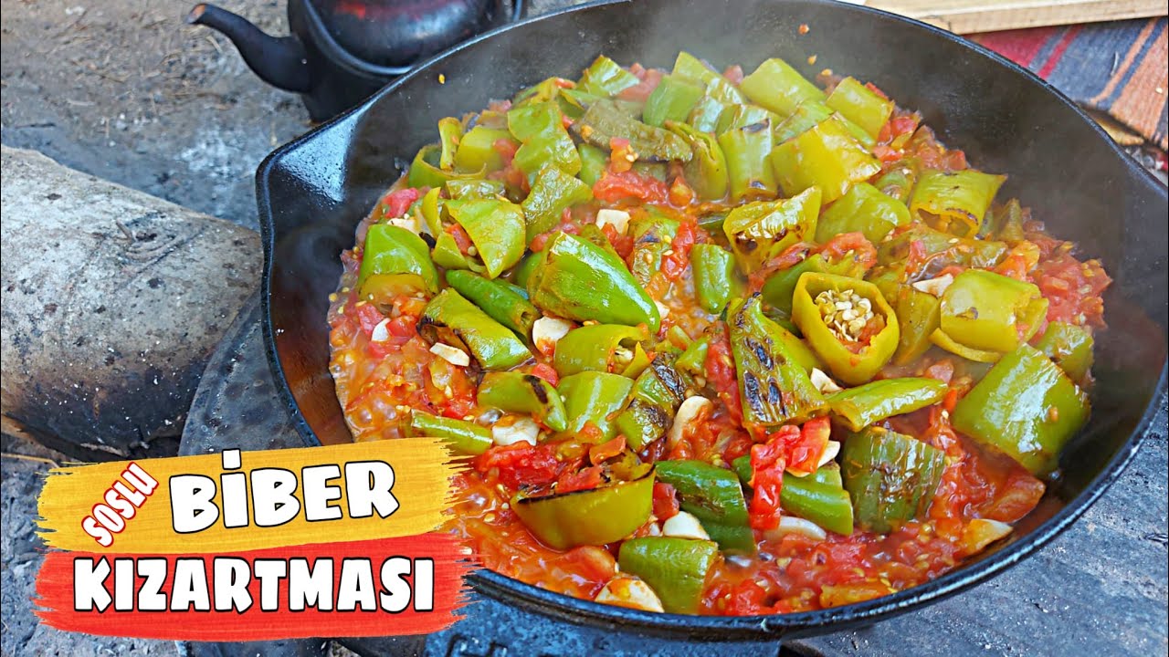 DOMATESLİ BİBER KIZARTMASI ????️  NASIL YAPILIR ???? DOĞADA YAPIMI ???? EASY CAMP MEALS ▶️ ÇADIR KAMPI