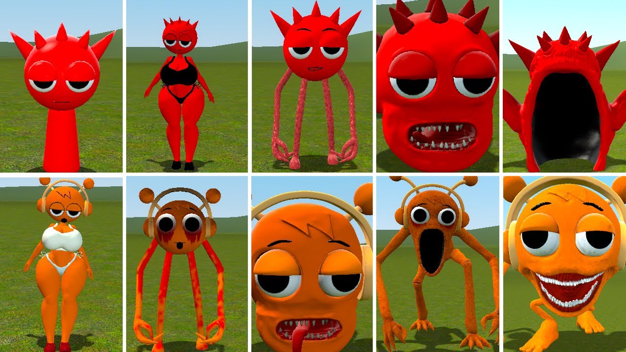 NEW ALL SPRUNKI RADDY EATER FAMILY VS ALL OREN ORANGE HORROR TAPES FAMILY ? In Garrysmod!,...