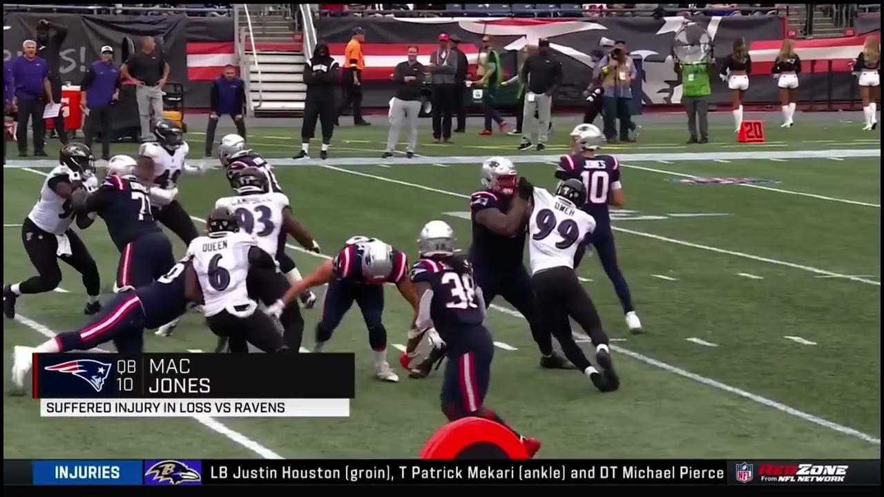 Mac Jones INJURY vs Ravens Ravens vs Patriots NFL 2022 YouTube
