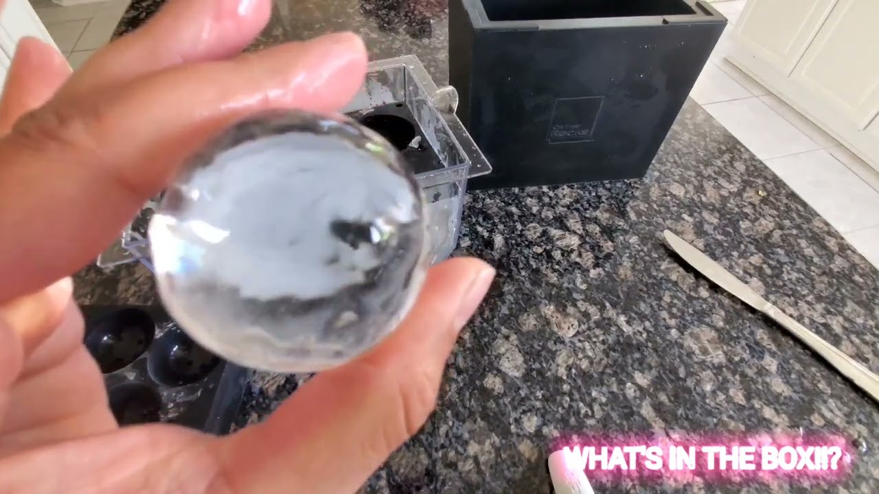 BERLINZO Clear Ice Ball Maker Mold - Whiskey Large Clear Ice Cube Maker 2  Inch - Crystal Clear Ice Maker Sphere - Clear Cube Ice Mold Maker with