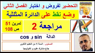 حلول تمارين الكتاب المدرسي 1 ج م ع ت 1. الدوال المرجعية  . الدالة   sin و   cos .وضع نقط على الدائرة