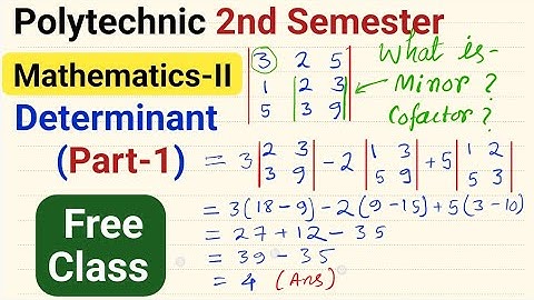 Determinant (Part-1) | Free Class | 2nd Semester Polytechnic | NatiTute