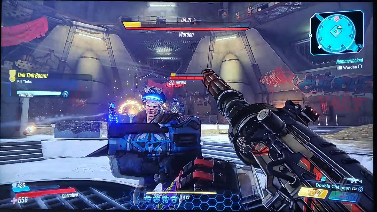 Borderlands 3 DOUBLE CHAIN GUN AND TORGUE SHOTGUN KILLING THE RAGING WARDEN!!!