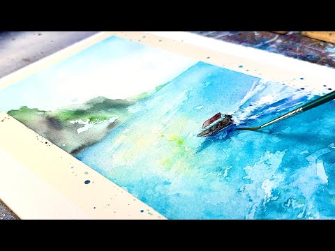 癒しの水彩画1090 平原 癒しの水彩画1090 平原