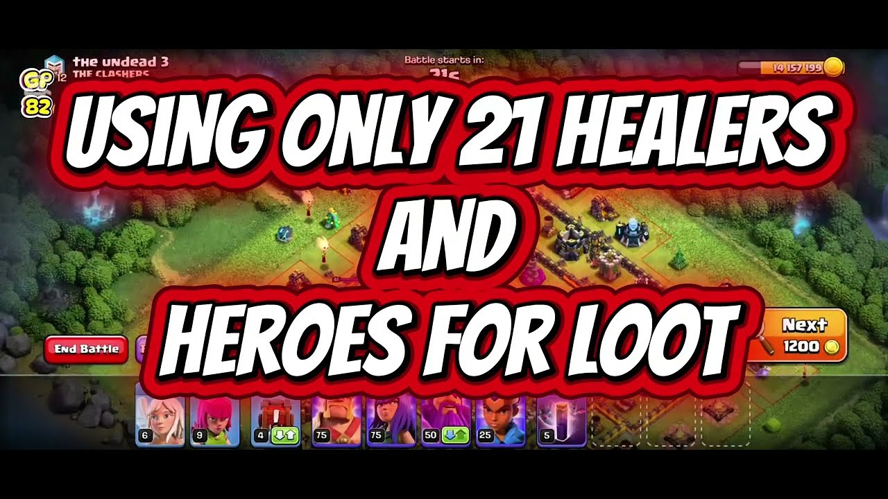 Insane TH12 Loot Using JUST Healers + Heroes (No Troops!) | Clash of Clans