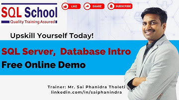SQl Server Database Intro I Free Demo from #sqlschool
