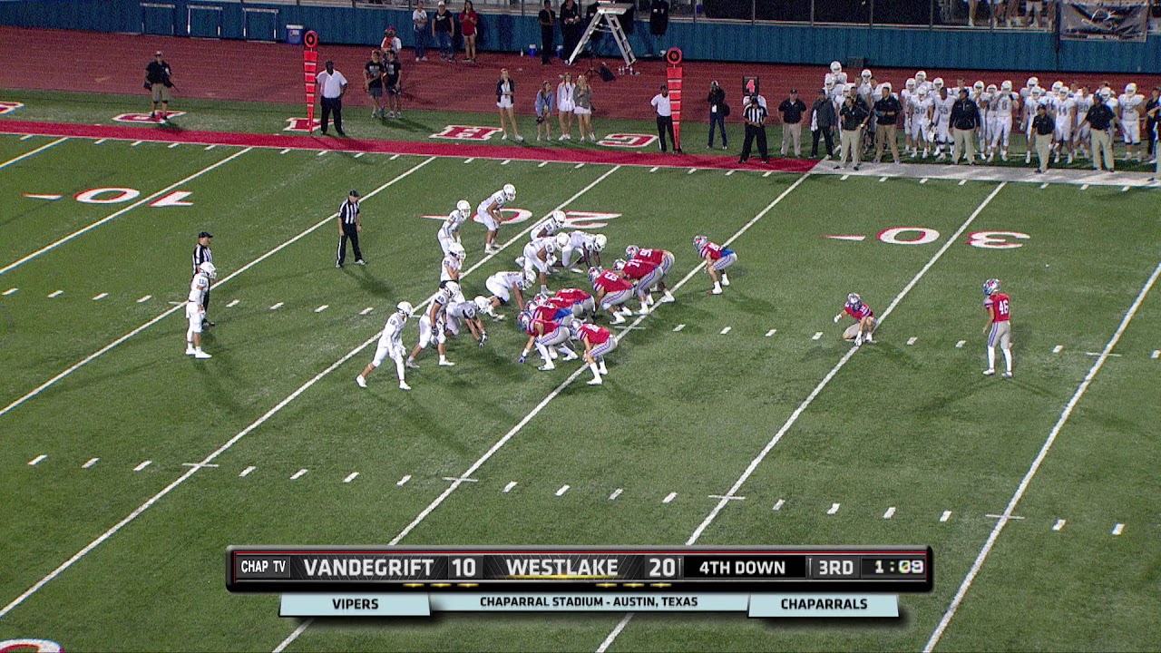 Field Goal Gabriel Lozano Westlake vs Vandegrift 2017 YouTube
