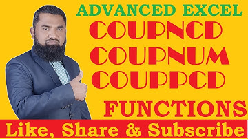 Excel Coupncd Coupnum Couppcd Functions