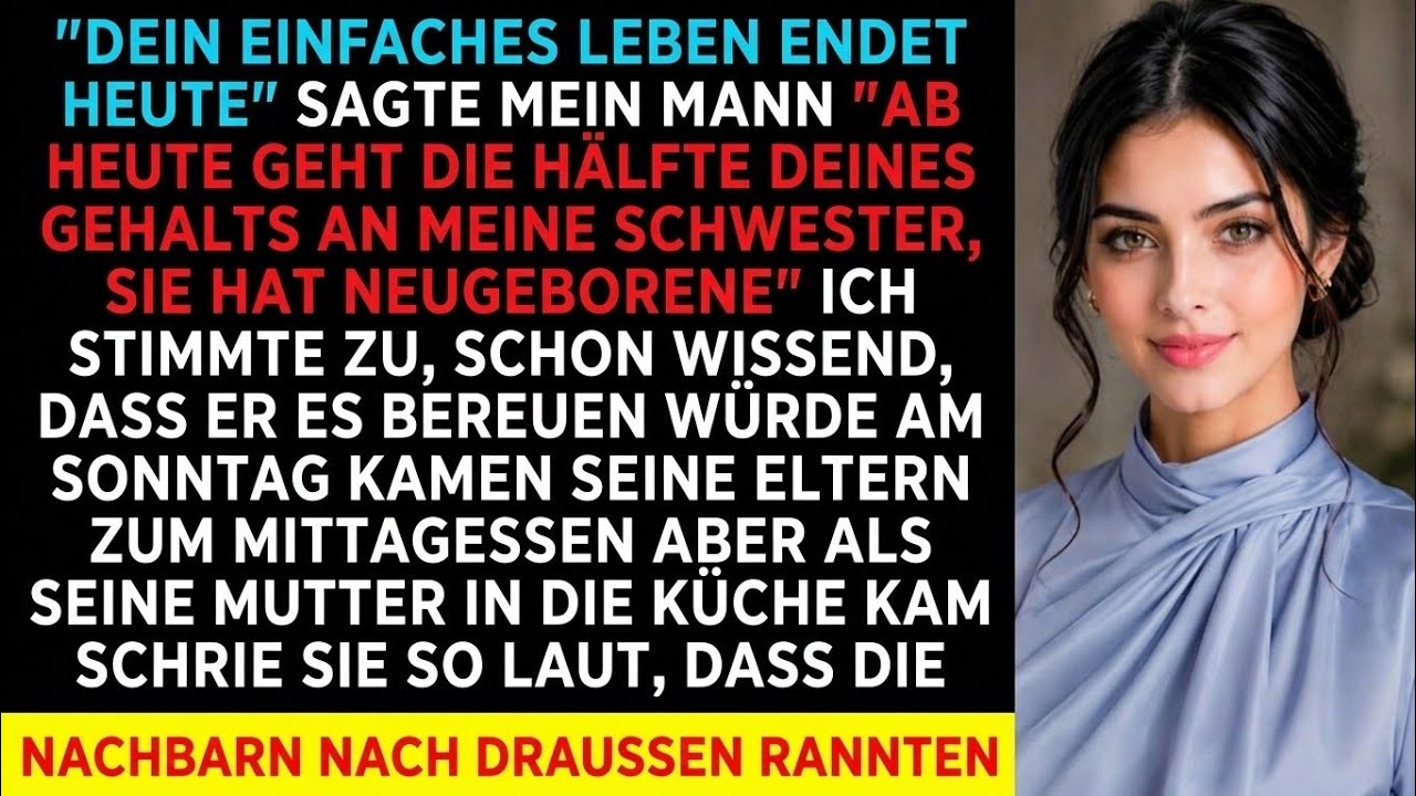 Mein Mann verkündete beim Frühstück, dass ab sofort die Hälfte meines Gehalts an seine Schwester gehen würde – wegen ihrer neugeborenen Zwillinge. Ich lächelte nur und sagte „In Ordnung“, während...