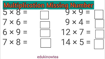 multiplication missing numbers worksheet| multiplication |#kids   |@edukinowteach