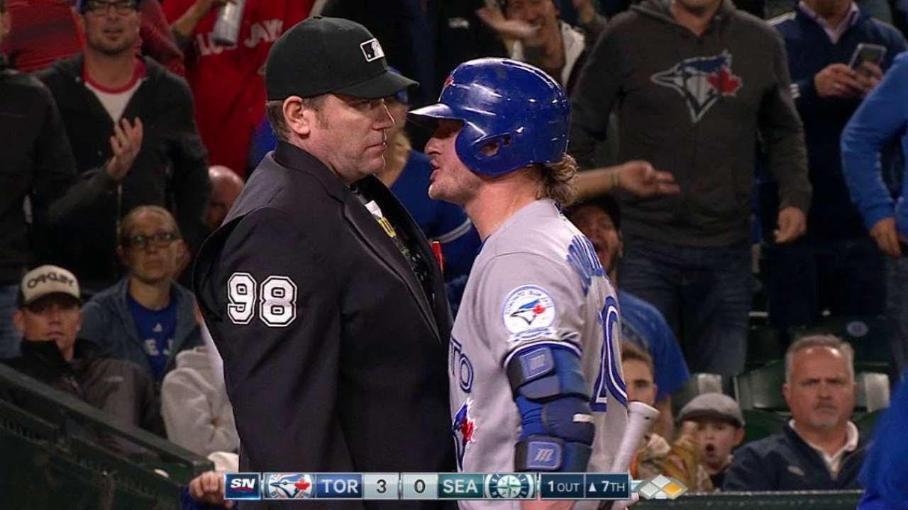 Watch: Josh Donaldson restrained from manager during dugout spat