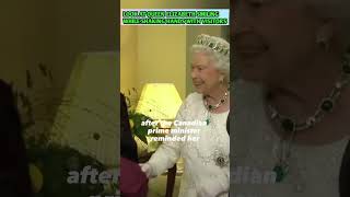 LOOK AT QUEEN ELIZABETH SMILING WHILE SHAKING HANDS WITH VISITORS #MEMORY#Shorts