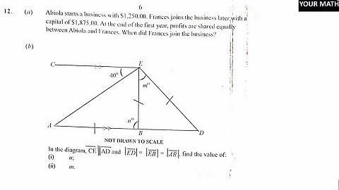 WASSCE 2024 Core Maths Paper 2 Question 12 Ghana