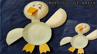 How to make a Paper plate duck । Best out of waste peper plates craft idea .DiY for kid&#39;s .